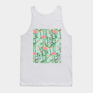 Bamboo, Birds and Blossom - soft blue green Tank Top